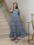 MULMUL NAVY FLORAL JAAL BLOCK PRINTED DRESS MULMUL NAVY FLORAL JAAL BLOCK PRINTED DRESS