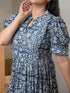 MULMUL NAVY FLORAL JAAL BLOCK PRINTED DRESS MULMUL NAVY FLORAL JAAL BLOCK PRINTED DRESS