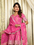 MULMUL DARMIKA PINK BLOCK PRINTED FLARED KURTA-SHARARA & DUPATTA SET MULMUL DARMIKA PINK BLOCK PRINTED FLARED KURTA-SHARARA & DUPATTA SET