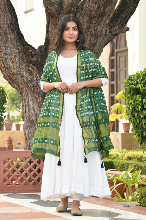 AAHELI FAIRWAY GREEN BANDHANI DUPATTA AAHELI FAIRWAY GREEN BANDHANI DUPATTA
