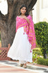 AAHELI MORNING GLORY PINK BANDHANI DUPATTA AAHELI MORNING GLORY PINK BANDHANI DUPATTA