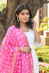 AAHELI MORNING GLORY PINK BANDHANI DUPATTA AAHELI MORNING GLORY PINK BANDHANI DUPATTA