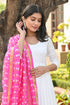 AAHELI MORNING GLORY PINK BANDHANI DUPATTA AAHELI MORNING GLORY PINK BANDHANI DUPATTA