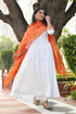 AAHELI TANGERINE BANDHANI DUPATTA AAHELI TANGERINE BANDHANI DUPATTA