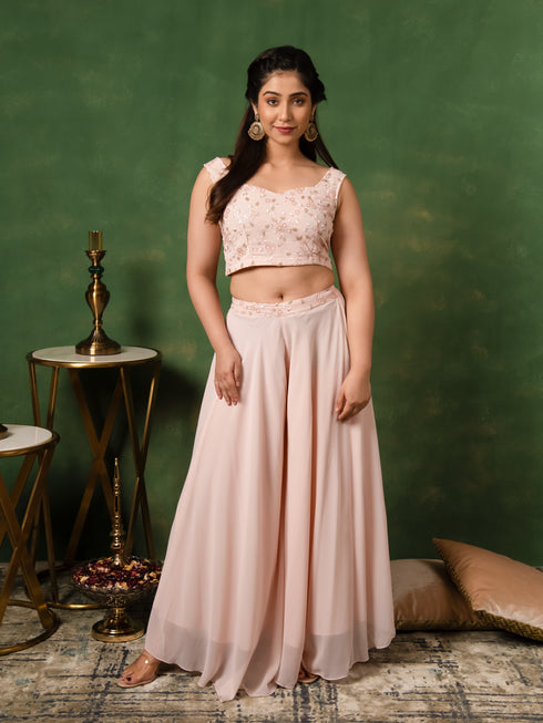MULMUL BLUSH PINK SEQUIN EMBROIDERED CO-ORD SET MULMUL BLUSH PINK SEQUIN EMBROIDERED CO-ORD SET
