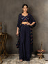 MULMUL NAVY BLUE SEQUIN EMBROIDERED CO-ORD SET MULMUL NAVY BLUE SEQUIN EMBROIDERED CO-ORD SET
