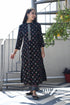 AAHELI BLACK PRINTED HANDWORK KURTA WITH PANT SET AAHELI BLACK PRINTED HANDWORK KURTA WITH PANT SET