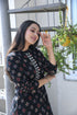 AAHELI BLACK PRINTED HANDWORK KURTA WITH PANT SET AAHELI BLACK PRINTED HANDWORK KURTA WITH PANT SET