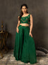 MULMUL BOTTLE GREEN SEQUIN EMBROIDERED CO-ORD SET MULMUL BOTTLE GREEN SEQUIN EMBROIDERED CO-ORD SET