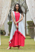 AAHELI RASPBERRY-GREY EMBROIDERED DRESS WITH SHRUG AAHELI RASPBERRY-GREY EMBROIDERED DRESS WITH SHRUG