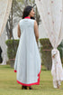 AAHELI RASPBERRY-GREY EMBROIDERED DRESS WITH SHRUG AAHELI RASPBERRY-GREY EMBROIDERED DRESS WITH SHRUG