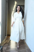 AAHELI OFF-WHITE COTTON KANTHA COMFY DRESS AAHELI OFF-WHITE COTTON KANTHA COMFY DRESS
