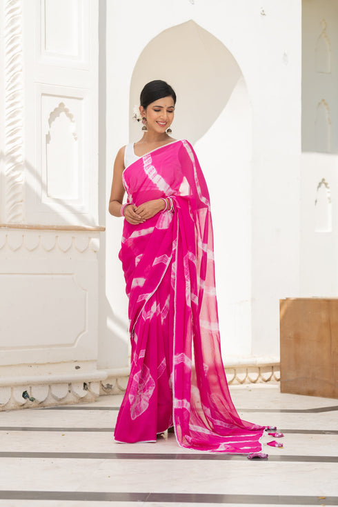 AAHELI DHRITI TIE-DYED GEORGETTE SAREE AAHELI DHRITI TIE-DYED GEORGETTE SAREE