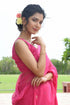 MULMUL SURI FUCHSIA PITTAN WORK CHIFFON SAREE MULMUL SURI FUCHSIA PITTAN WORK CHIFFON SAREE