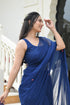 MULMUL AABROO BLUE PITTAN WORK CHIFFON SAREE MULMUL AABROO BLUE PITTAN WORK CHIFFON SAREE