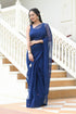 MULMUL AABROO BLUE PITTAN WORK CHIFFON SAREE MULMUL AABROO BLUE PITTAN WORK CHIFFON SAREE