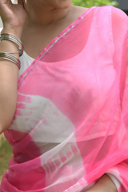 MULMUL RIDA LEHER CHIFFON SAREE MULMUL RIDA LEHER CHIFFON SAREE