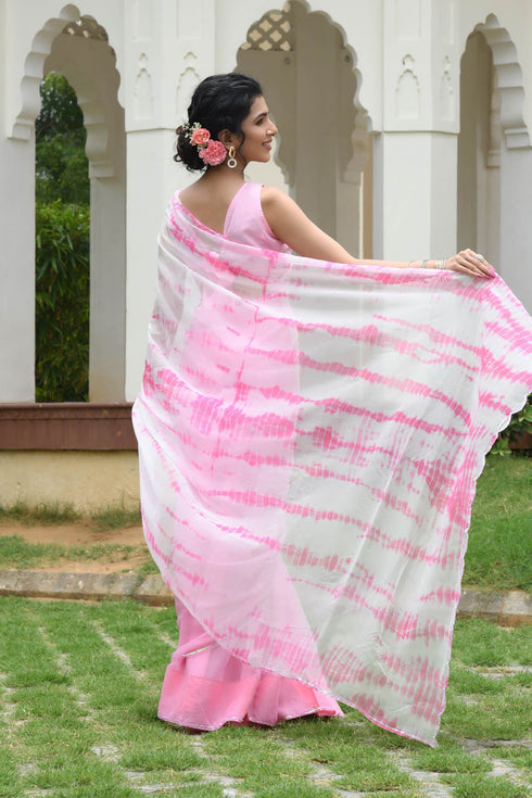MULMUL KAYANI SHIBORI CHIFFON SAREE MULMUL KAYANI SHIBORI CHIFFON SAREE