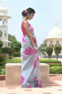 MULMUL ARISHA GREY-FUCHSIA BANDHANI CHIFFON SAREE MULMUL ARISHA GREY-FUCHSIA BANDHANI CHIFFON SAREE