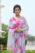 MULMUL ARISHA GREY-FUCHSIA BANDHANI CHIFFON SAREE MULMUL ARISHA GREY-FUCHSIA BANDHANI CHIFFON SAREE