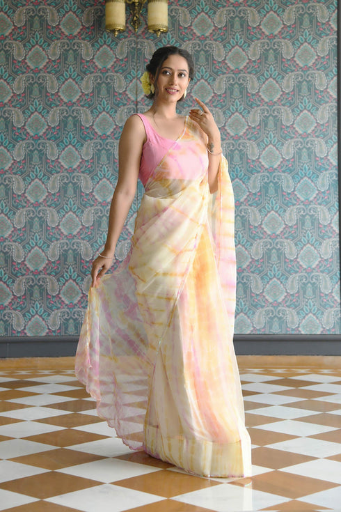 MULMUL SHIFA SHIBORI CHIFFON SAREE MULMUL SHIFA SHIBORI CHIFFON SAREE