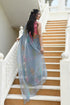 MULMUL SHARINA BRUSH-STROKED CHIFFON SAREE MULMUL SHARINA BRUSH-STROKED CHIFFON SAREE