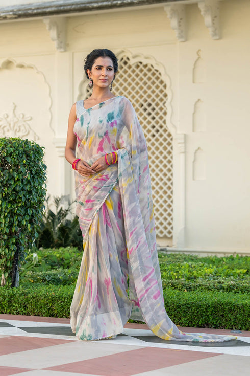 MULMUL SURFINIA CHIFFON SAREE MULMUL SURFINIA CHIFFON SAREE