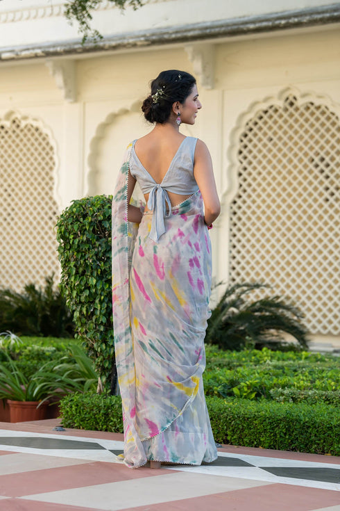 MULMUL SURFINIA CHIFFON SAREE MULMUL SURFINIA CHIFFON SAREE