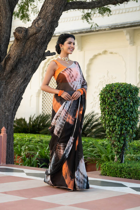 MULMUL DAHLIA CHIFFON SAREE MULMUL DAHLIA CHIFFON SAREE