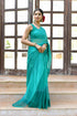 MULMUL TEAL ORCHID CHIFFON SAREE MULMUL TEAL ORCHID CHIFFON SAREE
