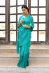 MULMUL TEAL ORCHID CHIFFON SAREE MULMUL TEAL ORCHID CHIFFON SAREE