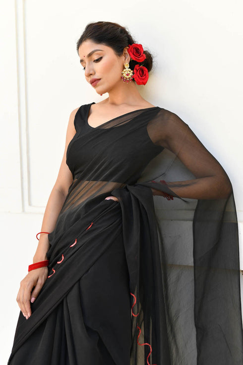 MULMUL QUEEN-OF-THE-NIGHT CHIFFON SAREE MULMUL QUEEN-OF-THE-NIGHT CHIFFON SAREE