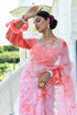 MULMUL SHUBHRA CORAL ORGANZA SAREE MULMUL SHUBHRA CORAL ORGANZA SAREE