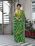 MULMUL TRIKAA GREEN-YELLOW LEHERIYA CHIFFON SAREE MULMUL TRIKAA GREEN-YELLOW LEHERIYA CHIFFON SAREE