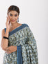 MULMUL FAIENCE BLOCK PRINTED MODAL SATIN SAREE MULMUL FAIENCE BLOCK PRINTED MODAL SATIN SAREE