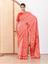 MULMUL FUSION CORAL-RED BLOCK PRINTED MODAL SATIN SAREE MULMUL FUSION CORAL-RED BLOCK PRINTED MODAL SATIN SAREE