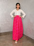 AAHELI LAASYA WHITE SHIRT & PRINTED BANDHANI SKIRT SET AAHELI LAASYA WHITE SHIRT & PRINTED BANDHANI SKIRT SET